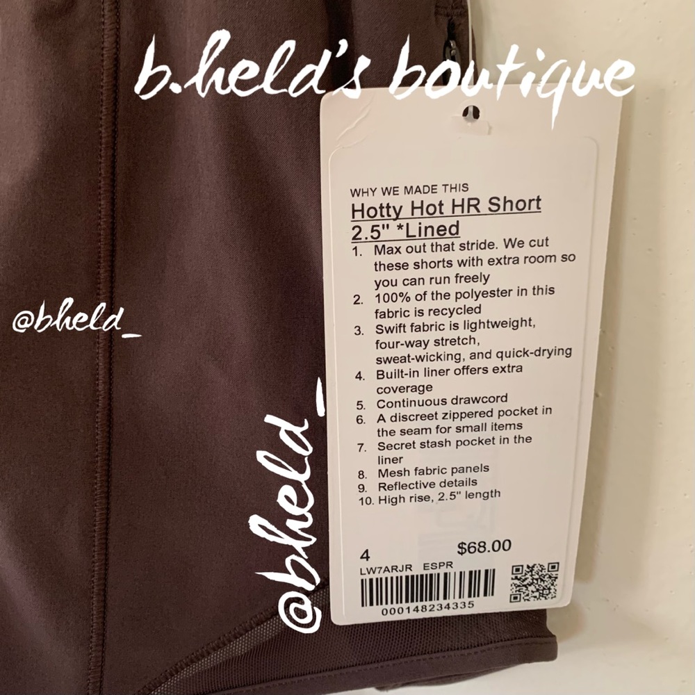 lululemon Hotty Hot High-Rise Lined Short 2.5" in Espresso Brown Size 4 New NWT - Picture 2 of 16